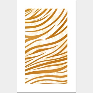 Watercolor Gold Tiger Pattern Posters and Art